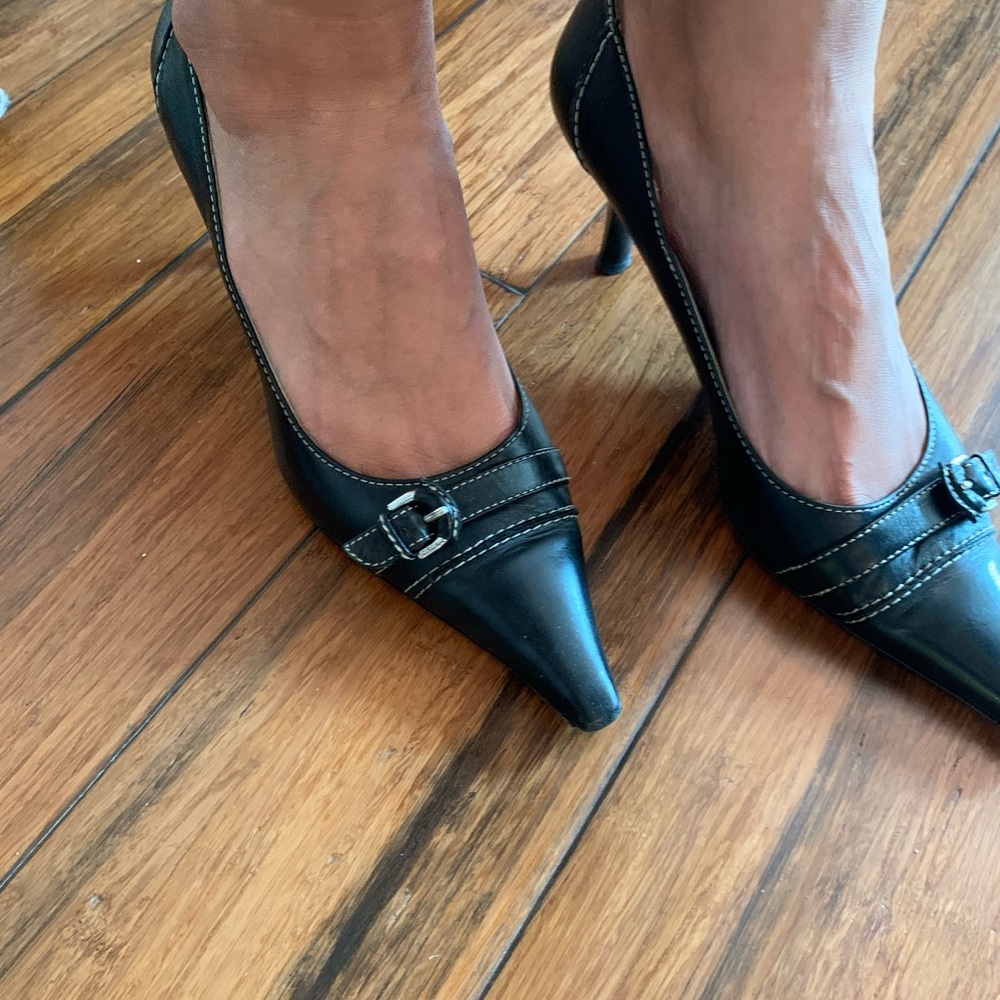 Black Short Pumps with buckle